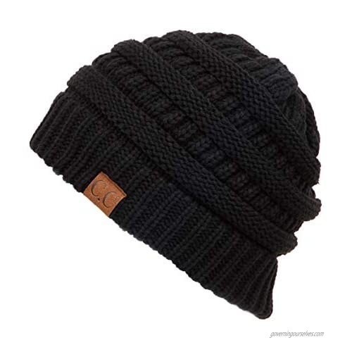 C.C Hatsandscarf Exclusives Unisex Soft Stretch Fuzzy Sherpa Lined Beanie Hat (HAT-25)