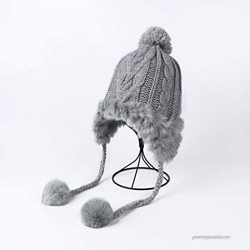 DOCILA Winter Beanie Hat for Women Warm Fleece Lined Pom Knit Hat Cute Outdoor Skull Cap