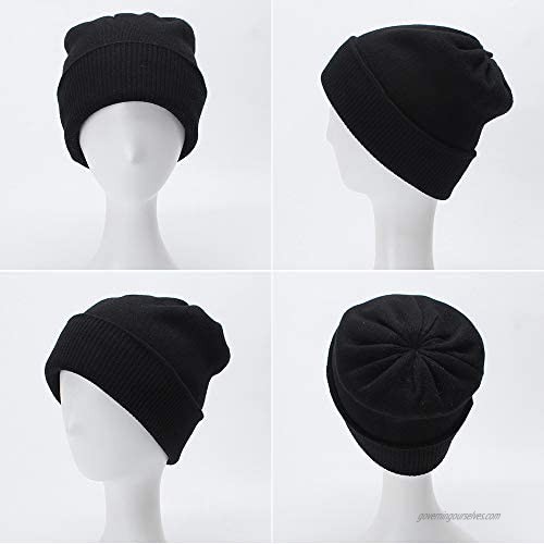 DRIONO Weighted Beanie Hat - Loose Fit Unisex 180g Weighted Extra Large Knitted Slouchy Skull Cap