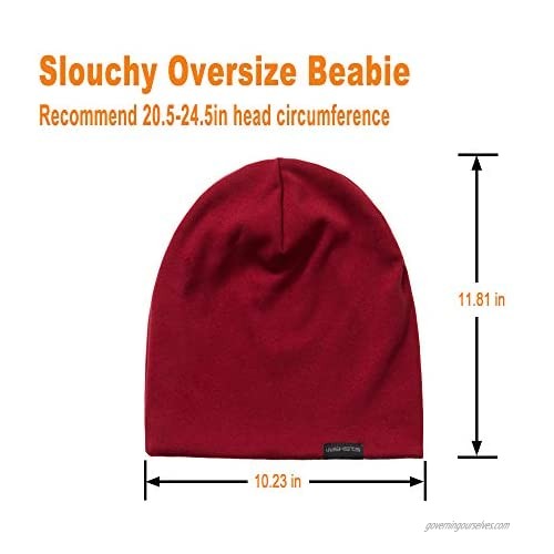 Fleece Beanie Skull Cap for Men/Women Double Layer Reversible Warm Slouchy Winter Hats