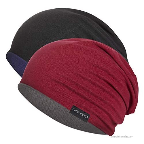 Fleece Beanie Skull Cap for Men/Women Double Layer  Reversible Warm Slouchy Winter Hats
