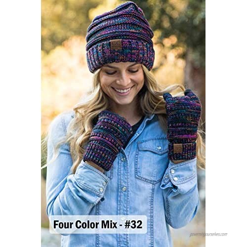Funky Junque Exclusives Oversized Slouchy Beanie Bundled with Matching Lined Touchscreen Glove