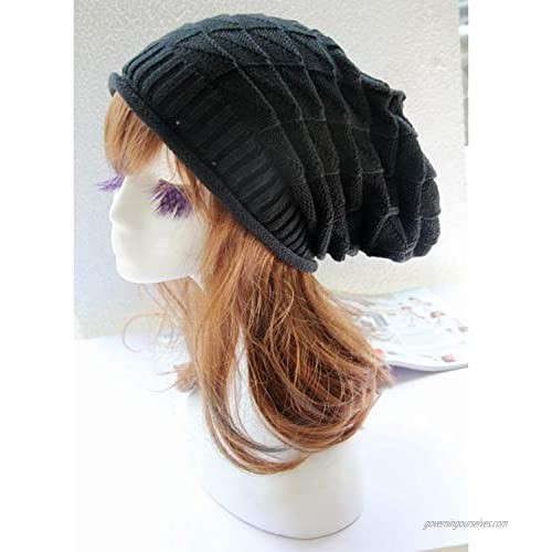 Jiuhong Women Knit Beanie Baggy Oversize Winter Warm Hat Soft Slouchy Beanie Skully Cap