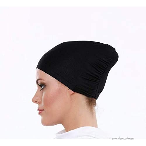 Lace-Free Bonnet Cotton Washable Stylish Islamic Bonnet & Cap Can Be Used in Daily Life and Worship. Covers The Hair Black
