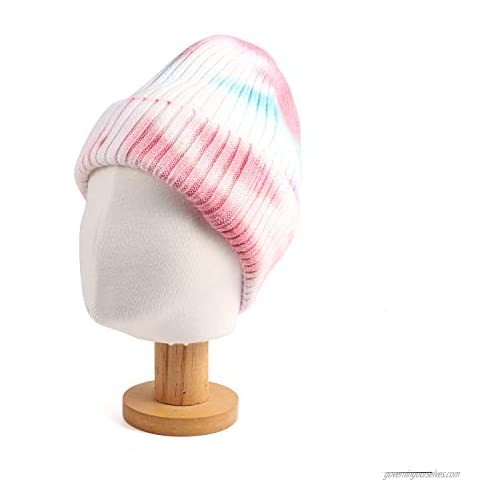 LUCMENTA Women Tie Dye Beanie Men Soft Winter Knit Hat