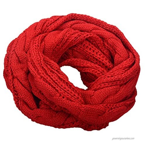 NEOSAN Women Winter Thick Knit Infinity Loop Scarf And Pom Pom Beanie Hat Set