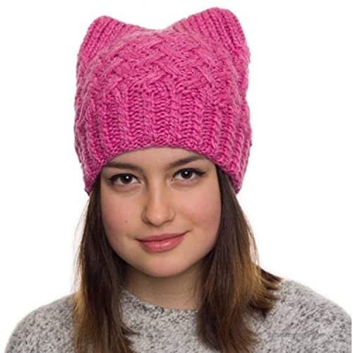 Pink Pussy Cat Hat-Handmade Beanie Hat-Winter Hat for Women- Cat Ears Hat for Girls