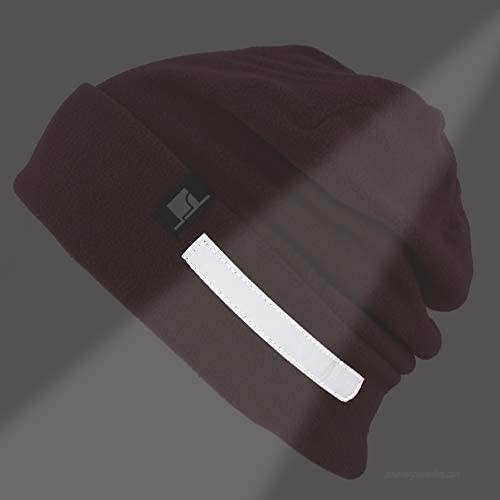 The Hat Depot Fleece Winter Functional Beanie Hat Cold Weather-Reflective Safety for Everyone Performance Stretch
