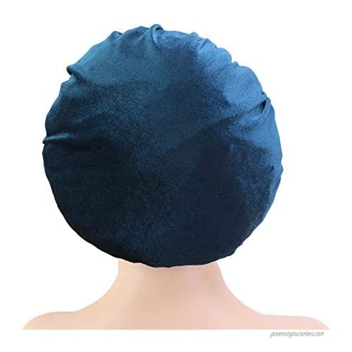 Women Velvet Bonnet Sleep Cap Comfortable Night Sleeping Hat Hair Loss Cap Turban