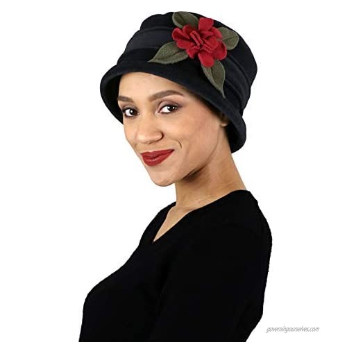 Womens Hat Luxury Fleece Cloche Ladies Cancer Headwear Chemo Winter Head Coverings Plush Double Layer Olivia