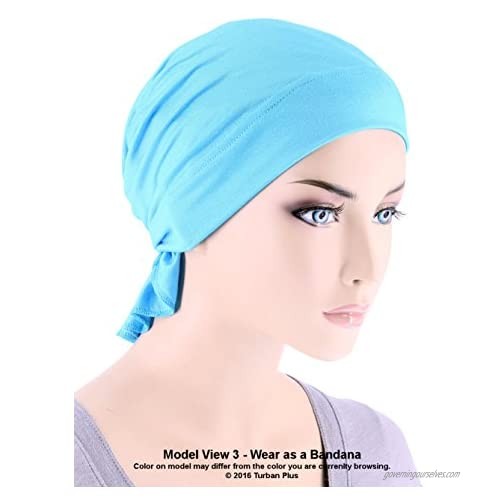 Womens Ruffle Chemo Hat Beanie Scarf Soft Turban Bandana Head Wrap for Cancer