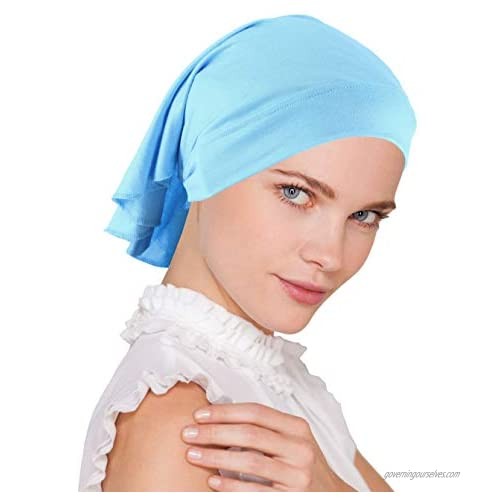 Womens Ruffle Chemo Hat Beanie Scarf  Soft Turban Bandana Head Wrap for Cancer