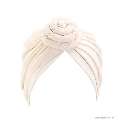 Xuan Ding Women Turban Knotted Cotton Headwrap Beanie Pre-Tied Bonnet Women Hair Accessories Chemo Cap Hair Loss Hat