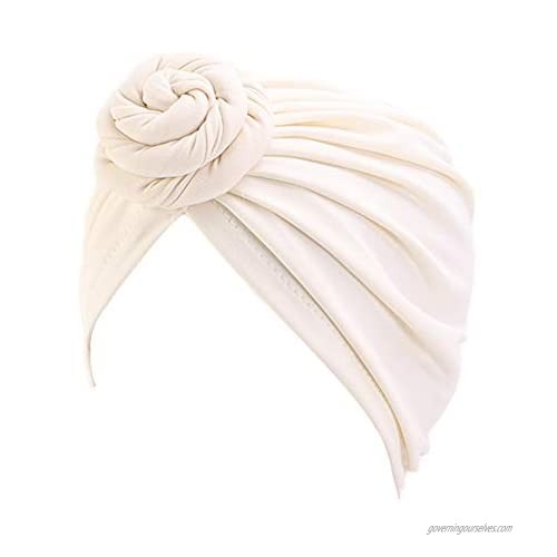Xuan Ding Women Turban Knotted Cotton Headwrap Beanie Pre-Tied Bonnet Women Hair Accessories Chemo Cap Hair Loss Hat