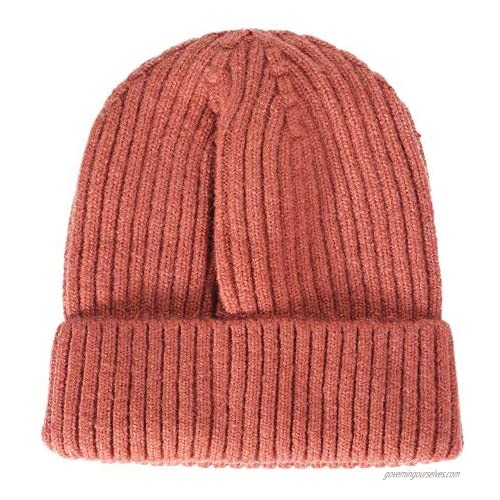 ZLYC Winter Slouchy Beanie Hat Warm Ribbed Knit Stretch Skull Cap for Women Men