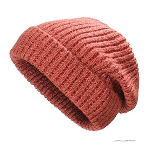 ZLYC Winter Slouchy Beanie Hat Warm Ribbed Knit Stretch Skull Cap for Women Men