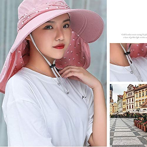 AmerStar Women's UPF+50 Sun Visor Detachable Flap Hat Foldable Wide Brimmed UV Protection Hat