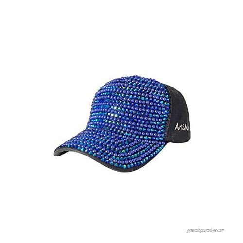 ArtiMah - Women Sparkle Rhinestone Hat Cap with Bling Beads Baseball Curve Brim