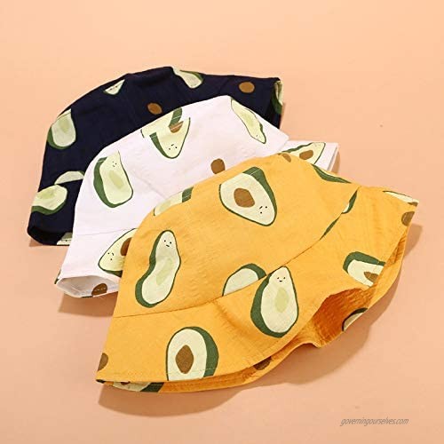 Avocado Bucket-Hats Women Cotton Packable Sun Protection Summer