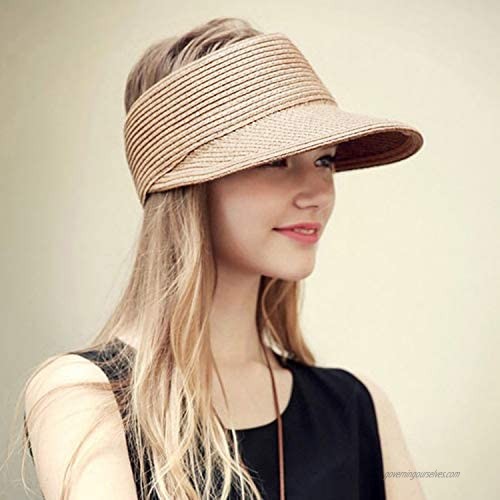 Beach Hats for Women Wide Brim Sun Straw Hat Roll Up Summer Beach Hat Sun Visor Summer Hats Big Beach Hat Shade Visors