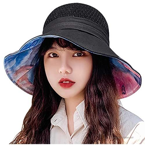 CAPMESSO Floppy Sun Hats for Women Bucket Hats UPF Foldable Beach Hats Wide Brim Chin Strap