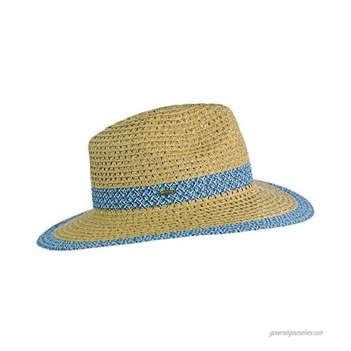 C.C Women's Multicolored Open Weaved Panama Fedora Summer Sun Hat