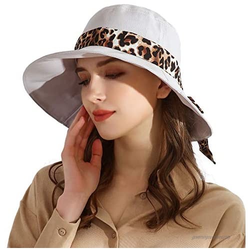 Cotton Sun Hats for Women Summer Beach Hat Foldable Sun Hats with UV Sun Protection Packable Summer Hats with Chin Strap