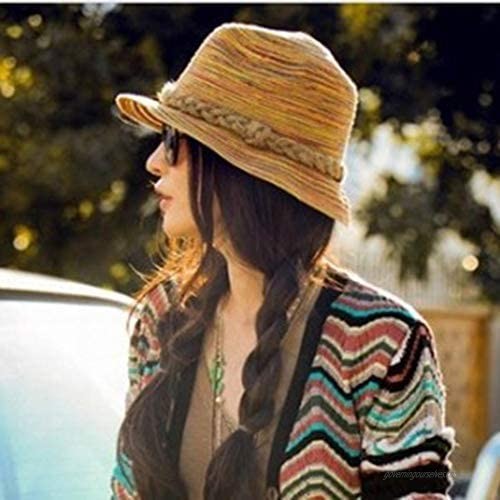 Dreamyn Sun Straw Hat Floppy Beach Hats Summer UV Protection Hat Travel Cap for Women and Girls Brown