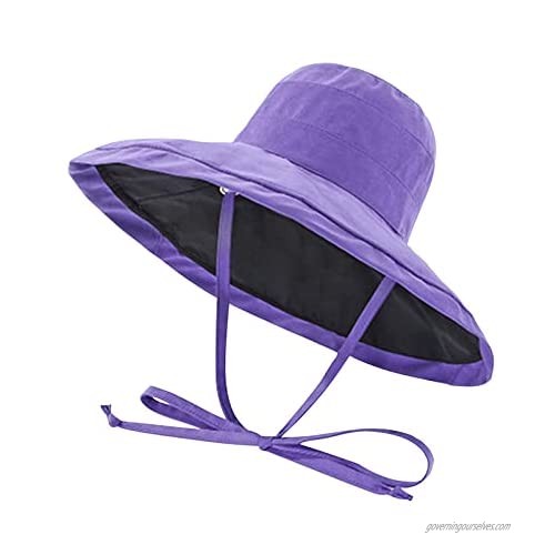 Extra Large Brim Beach Reversible Sun Hat Women Floppy UPF 50+UV Breathable Cap