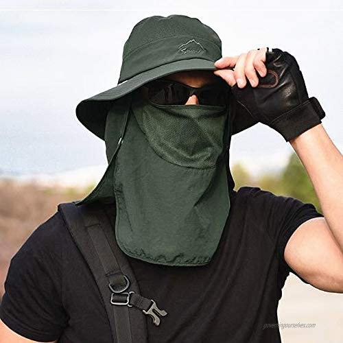 Fashion Outdoor UPF 50+ UV Sun Protection Waterproof Breathable Face Neck Flap Cover Folding Sun Hat for Men/Women