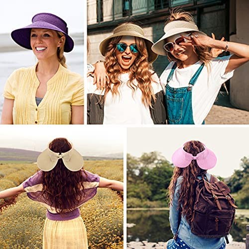 Foldable Sun Hats for Women Roll Up Wide Brim Hat Beach Hats for Women Summer Hats Women Visor