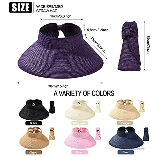 Foldable Sun Hats for Women Roll Up Wide Brim Hat Beach Hats for Women Summer Hats Women Visor