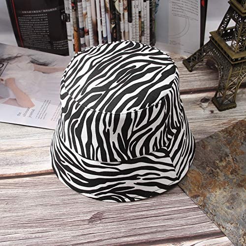 GEMVIE Bucket Hat for Women Beach Summer Sun Hats Zebra Pattern Cotton Wide Brim Foldable Sunhat Unisex Fisherman