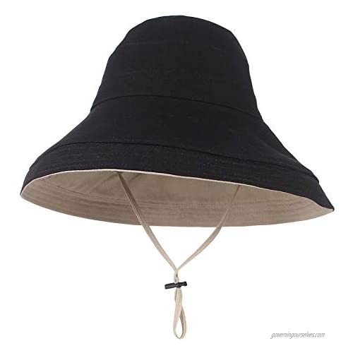 GEMVIE Woman Sun Hat Reversible Bucket Hat Wide Brim Sun Protection Summer Hat