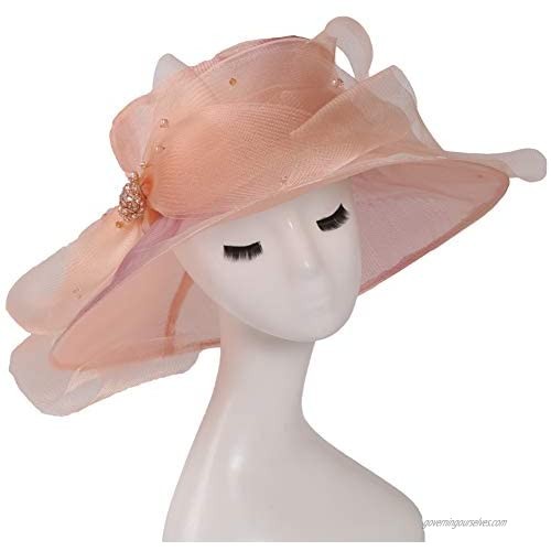 Go Mai Accessories Women's Organza Kentucky Derby Hat Fashion New Ladies Multicolor Elegant Personality Sun Hat