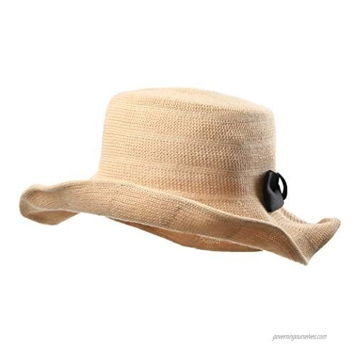 HH Family Sun Hats for Women Packable Foldable Cotton Summer Beach Hat for Travel
