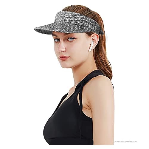 JoiyseScent Women Straw Sun Hat Wide Brim UV Protection Golf Hat Sun Visor for Women Beach Hat for Women