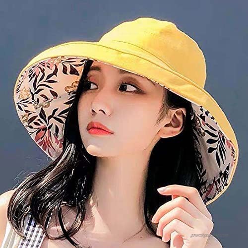 LABANC Women Wide Brim Fisherman Hat Foldable Floppy Beach Cap UV Sun Protection Bucket Hat