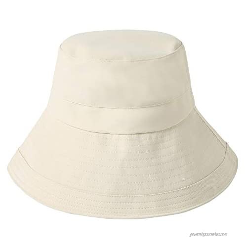 Lanzom Women Lady Wide Brim Sun Hats Packable Beach Hat Summer Bucket Cap for Travel Outdoor UPF50+