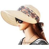 LassZone Womens Roll Up Packable Wide Brim Sun Protection Hat Summer Hiking Garden Fishing UPF 50+ Sun Beach Cap