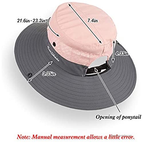 LassZone Womens UV Protection Wide Brim Sun Hats - Cooling Mesh Ponytail Hole Cap Foldable Travel Outdoor Fishing Hat