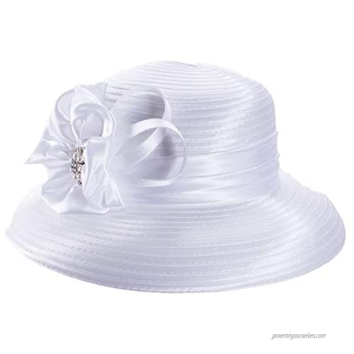 Lawliet Women Satin Ribbon Dress Church Couture Bridal Kentucky Derby Hat A585
