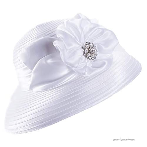 Lawliet Women Satin Ribbon Dress Church Couture Bridal Kentucky Derby Hat A585
