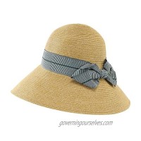 LLmoway Women Summer Straw Hat Wide Brim Foldable Floppy Beach Sun Hat Khaki