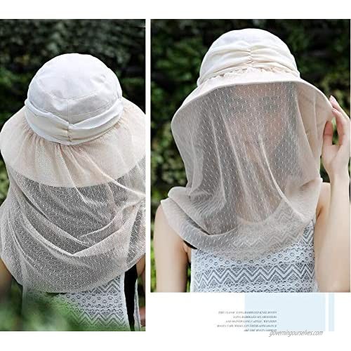 Mosquito Head Net Hat - Safari Hiking Fishing Hats Protection from Bug Insect for Women