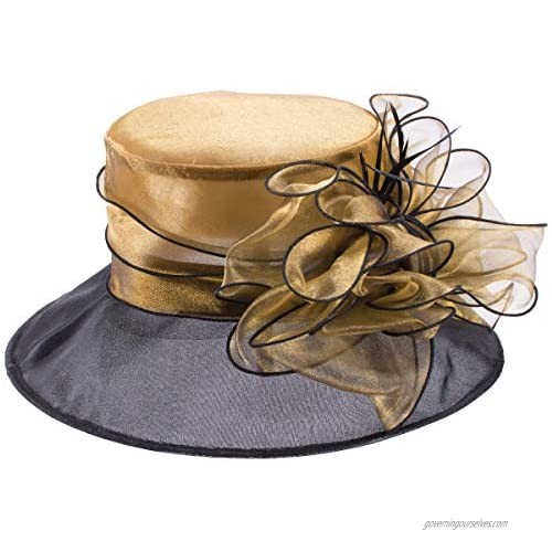 Noble Womens Dress Hats Wide Brim Church Wedding Kentucky Derby Floral A045