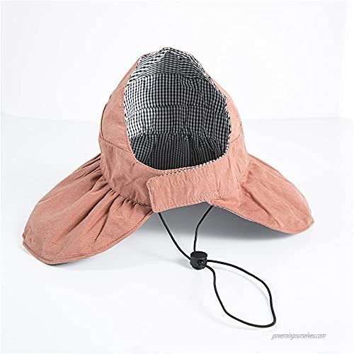 Outdoor Summer Sun Hat Wide Brim Foldable Safari Fishing Cap for Women UPF 50+