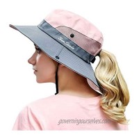 OZ SMART Sun Hat for Women  Wide Brim Ponytail Bucket Hats Certified UPF 50+ UV Protection for Hiking  Gardening  Fishing