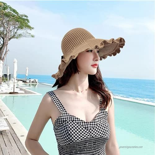 Siaoyet Womens Sun Hat Straw Hats Wide Brim Beach Hat Travel Foldable Summer UPF 50+ Hat for Women and Girl