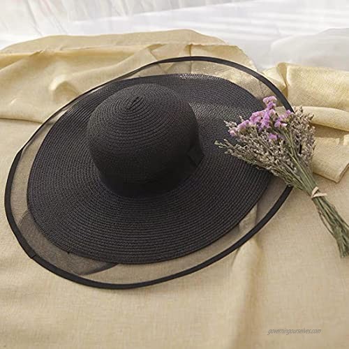 Summer Beach Sun Hats for Women Foldable Floppy Travel Packable UV Hat Wide Brim Hat UPF 50+